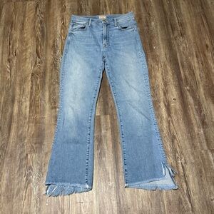 Mother The Insider Crop Step Fray Jeans Womens' 26 in Seek To Thrill Wash Denim